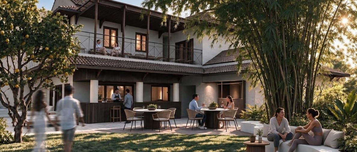 Biệt thự nạp© tại Thảo Điền: ngôi nhà hai tầng với quầy bar sân vườn, bãi cỏ và khu ngồi ngoài trời